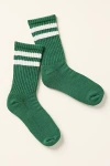 American Trench Double-stripe Socks In Green
