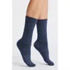 American Trench Flecked Recycled Cotton Blend Crew Socks In Denim