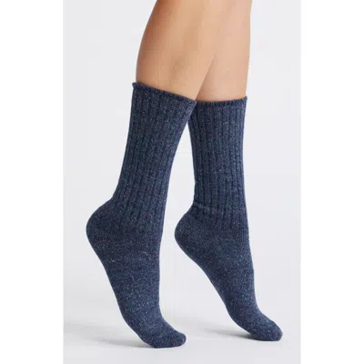American Trench Flecked Recycled Cotton Blend Crew Socks In Denim