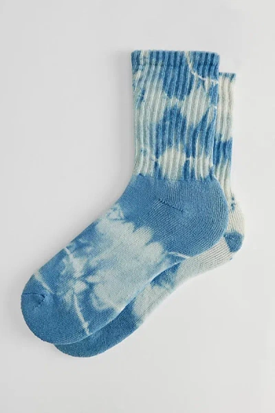 American Trench Indigo Dyed Retro Crew Sock In Indigo, Men's At Urban Outfitters In Blue