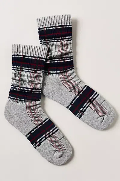 American Trench Mccalister Plaid Socks In Gray