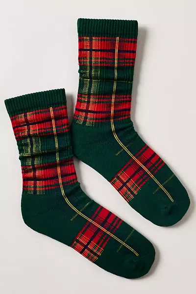 American Trench Mccalister Plaid Socks In Green