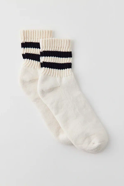 American Trench Mono Striped Quarter Crew Sock In Black, Women's At Urban Outfitters