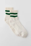 American Trench Mono Striped Quarter Crew Sock In Bright Green, Women's At Urban Outfitters