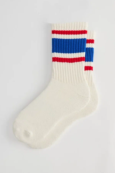 American Trench Retro Stripe Crew Sock In Blue, Men's At Urban Outfitters