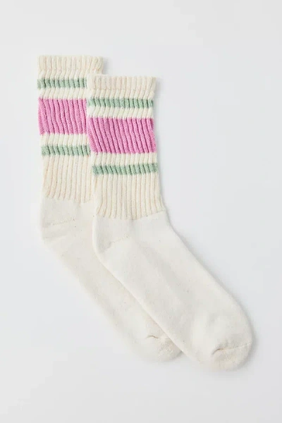 American Trench Retro Striped Crew Sock In Watermelon, Women's At Urban Outfitters