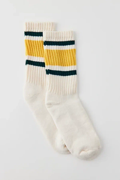 American Trench Retro Striped Crew Sock In Yellow, Women's At Urban Outfitters In Multi