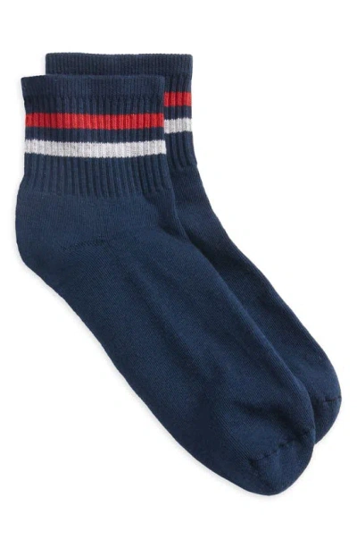 American Trench Stripe Ankle Socks In Navy