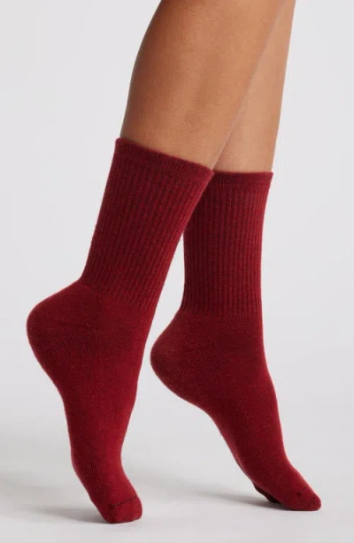 American Trench Supermerino Wool Blend Crew Socks In Red