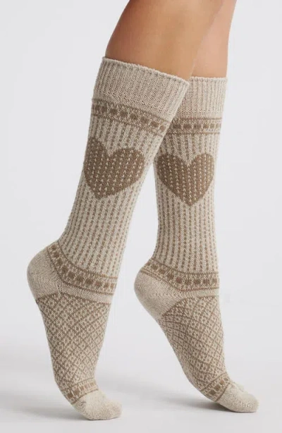 American Trench The Heart Recycled Cotton Blend Crew Socks In Linen
