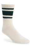 American Trench The Mono Stripe Cotton Blend Crew Socks In Forest Green