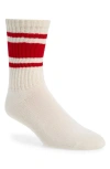 American Trench The Mono Stripe Cotton Blend Crew Socks In Red