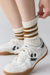 American Trench The Mono Stripe Crew Sock In Brown, Women's At Urban Outfitters