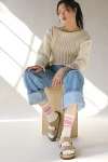 American Trench The Mono Stripe Crew Sock In Dusty Rose, Women's At Urban Outfitters