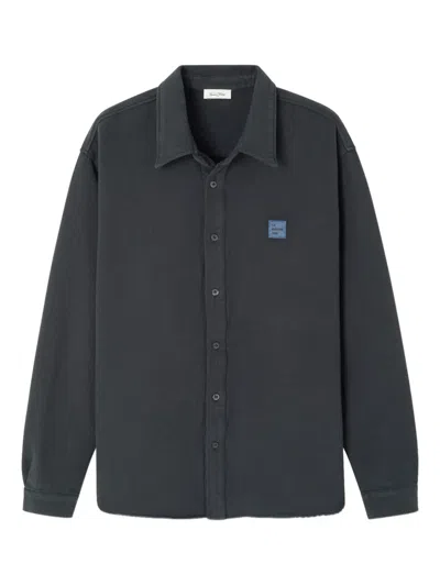 American Vintage Afaz Logo-patch Shirt In Black