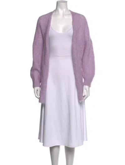 Pre-owned American Vintage Alpaca Open Front Sweater In Purple