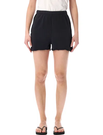 American Vintage Raw-cut Elasticated Shorts In Black