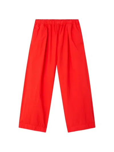American Vintage Bailow Wide-leg Cropped Pants In Red