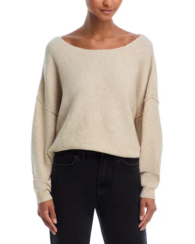 American Vintage Boat Neck Drop Sleeve Sweater In Brown