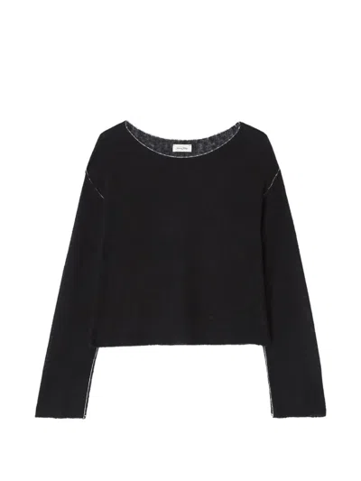 American Vintage Bodyrow Boat-neck Sweater In Black