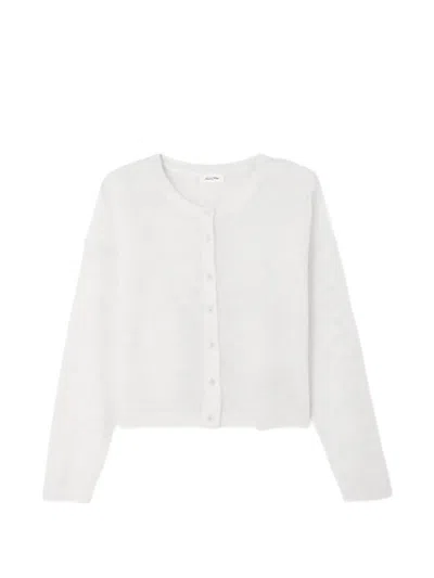 American Vintage Bodyrow Long-sleeved Wool Cardigan In White