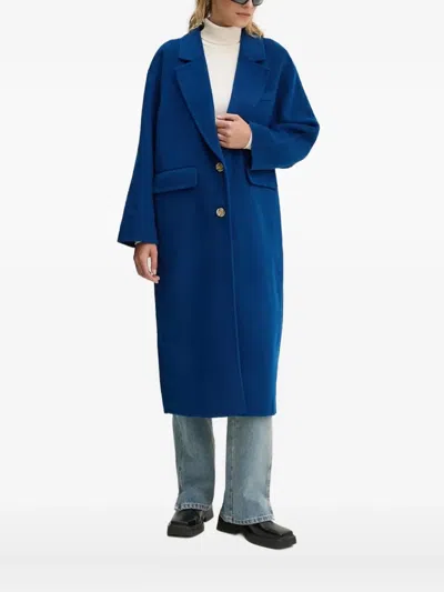 American Vintage Button-fastening Patch-pocket Coat In Blue