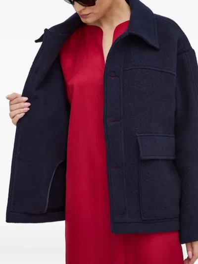 American Vintage Button-fastening Patch-pocket Jacket In Blue