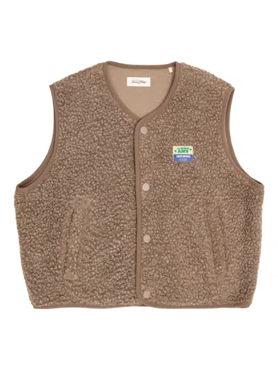 American Vintage Kids' Button Vest In Brown