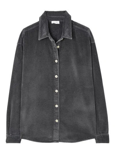 American Vintage Buttoned Corduroy Shirt In Gray