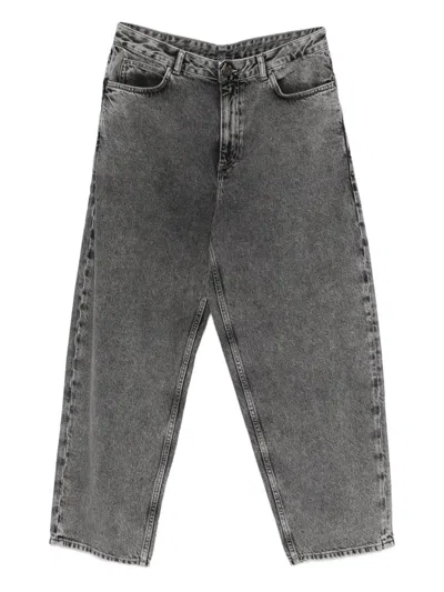American Vintage Buttoned Wide-leg Jeans In Gray