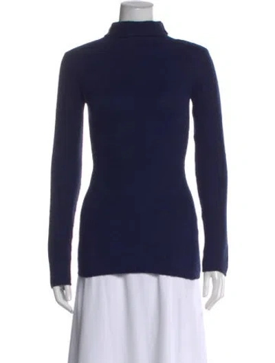 Pre-owned American Vintage Cashmere Turtleneck Sweater In Blue