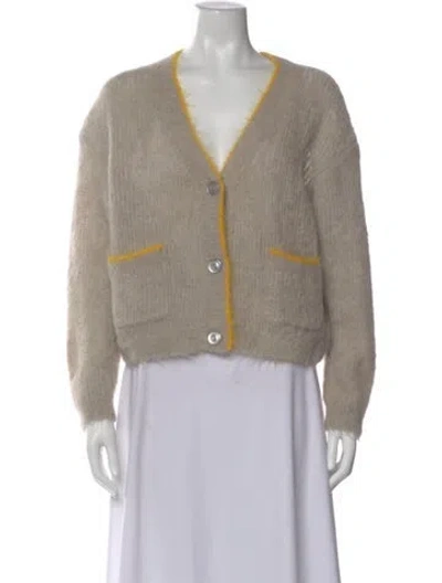 Pre-owned American Vintage Cashmere V-neck Sweater In Gray
