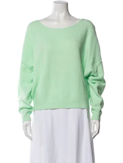 Pre-owned American Vintage Cashmere V-neck Sweater In Green