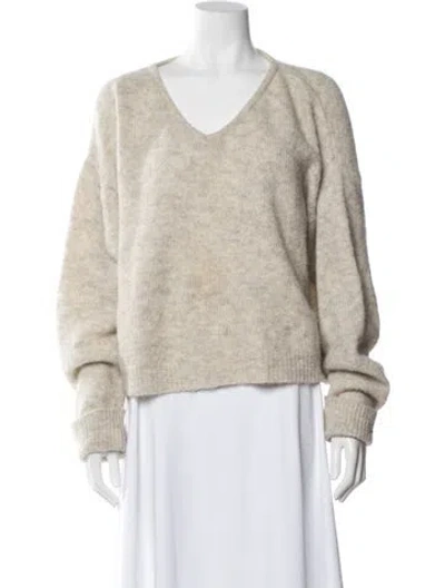 Pre-owned American Vintage Cashmere V-neck Sweater In Neutral