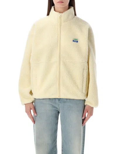 American Vintage Fleece Bomber Jacket Zip Through In Yellow
