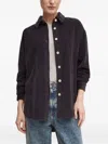 American Vintage Corduroy Button-down Shirt In Blue