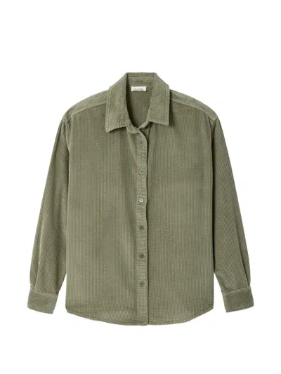 American Vintage Corduroy Long-sleeve Shirt In Gray