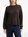 American Vintage Crew-neck Brushed Sweater In Brown