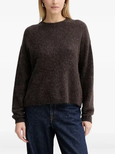 American Vintage Crew-neck Brushed Sweater In Brown