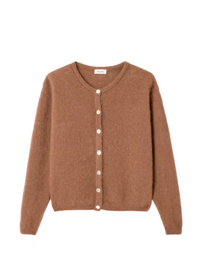 American Vintage Crew-neck Cardigan In Brown