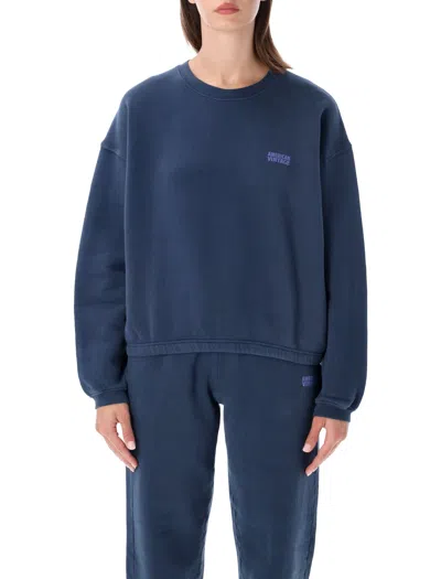 American Vintage Izubird Logo-print Sweatshirt In Blue