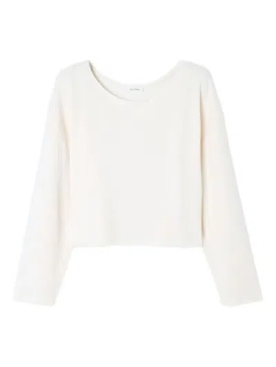 American Vintage Cropped Sweatshirt In White