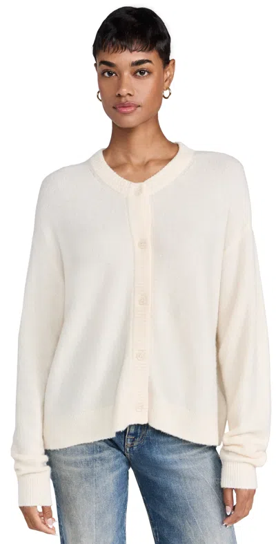 American Vintage Bodyrow Long-sleeved Wool Cardigan In White