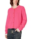 American Vintage Damsville Crewneck Cardigan In Rose