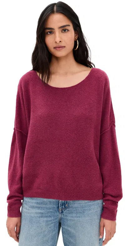 American Vintage Damsville Sweater Raisin Chine In Pink