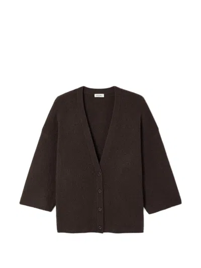 American Vintage Damsville V-neck Cardigan In Brown