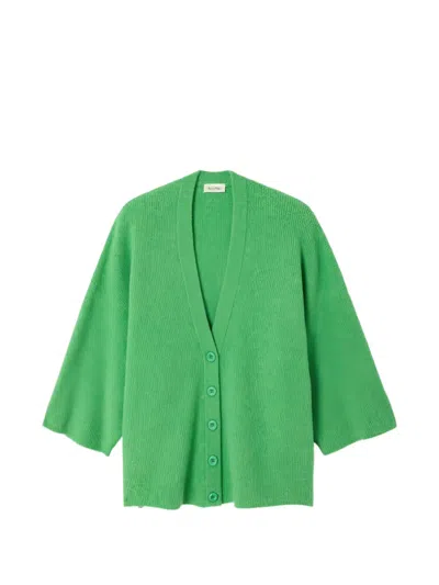 American Vintage Damsville V-neck Cardigan In Green