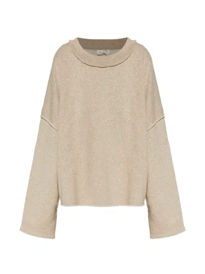 American Vintage Dantown Raw-edge Sweatshirt In Neutral