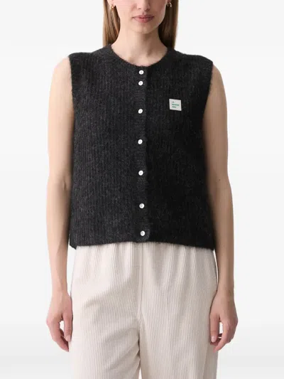 American Vintage East Knitted Cardigan In Grey
