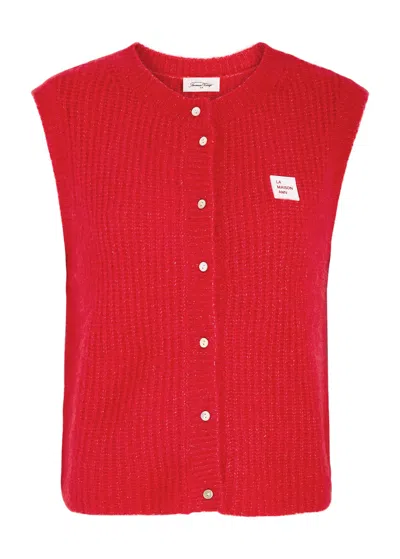 American Vintage East Logo Ribbed-knit Vest In Red